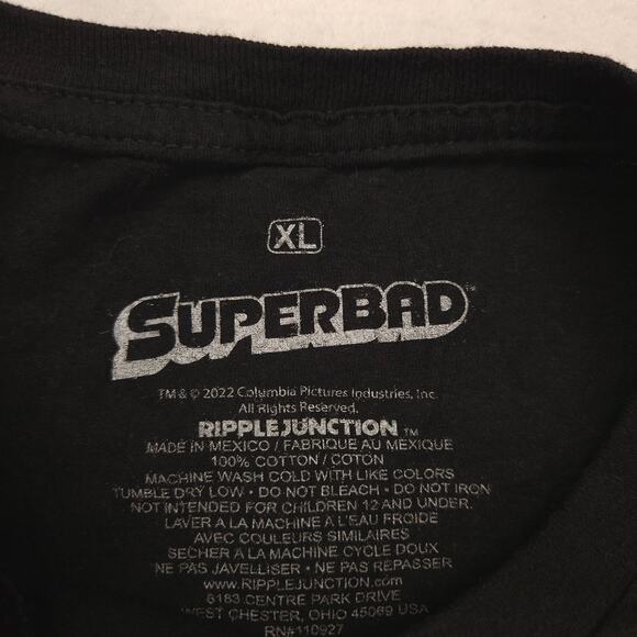 Superbad McLovin Crew Neck Short Sleeve Graphic T Shirt Mens Size XL Black - Picture 3 of 9